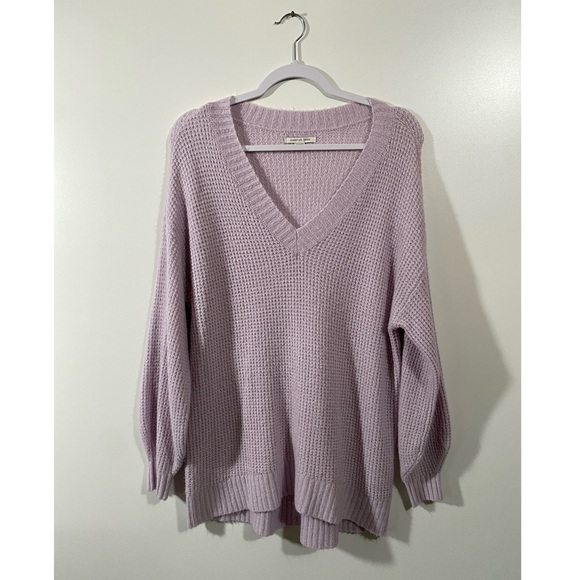 AE Oversized Dreamspun V-Neck Sweater Lilac Lavender Purple - Picture 2 of 9